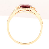 2.18 Ct Natural Codundum Ruby 14K Gold Ring