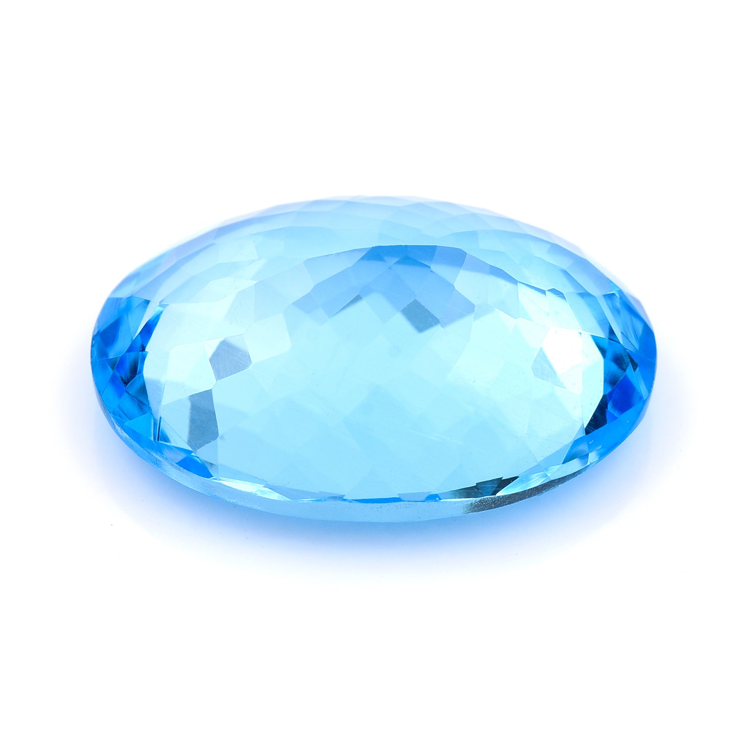 34.74 Natural Blue Topaz Oval Mixed Cut Gemstone