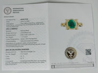 1.34 Ct Oval Mixed Cut Natural Beryl Emerald 14K Gold Ring