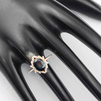 2.30 Ct Oval Mixed Cut Natural Sapphire 14K Gold Ring