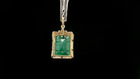 7.13 Ct Octagon Natural Emerald 14K Gold Pendant