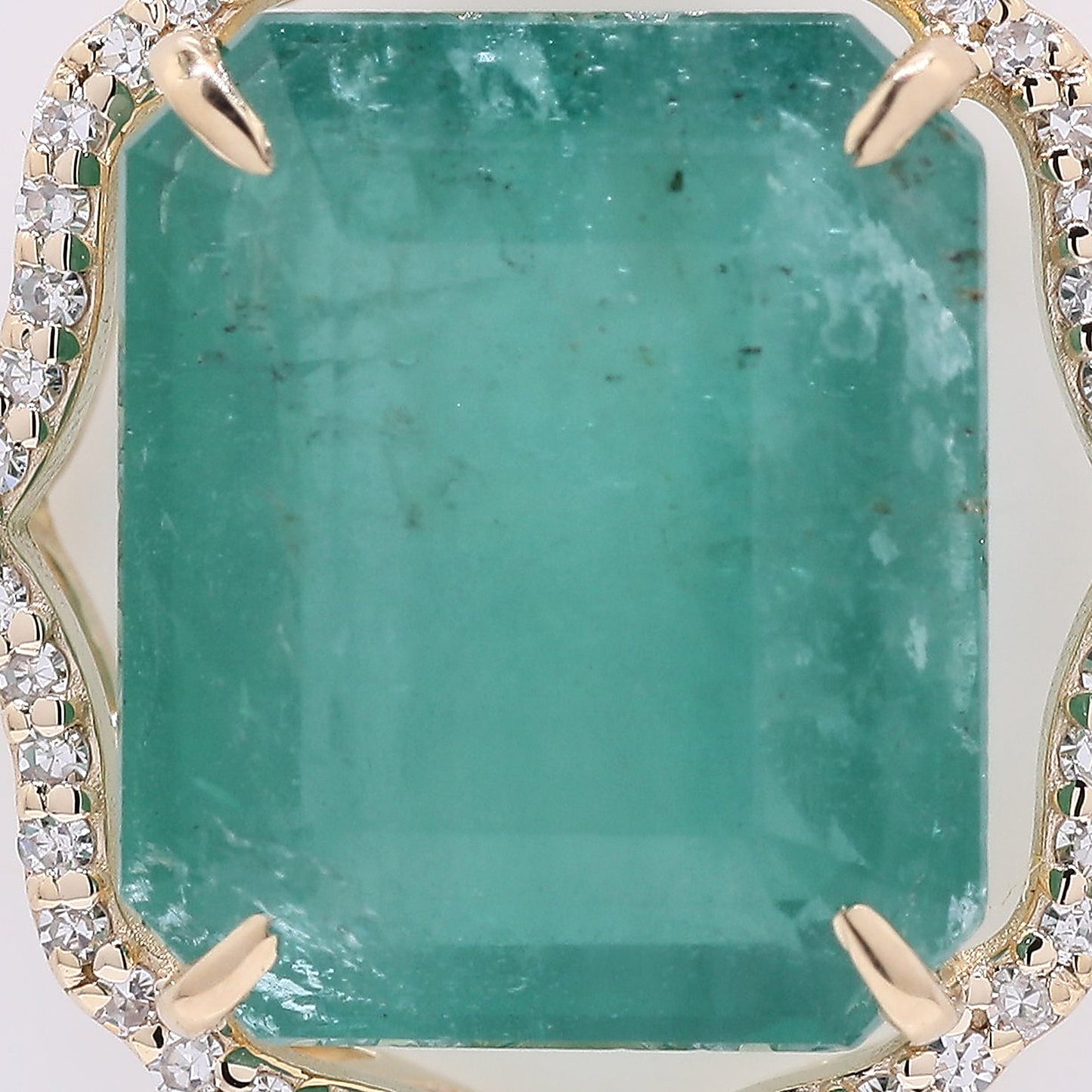 6.67 Ct Octagon Step Cut Natural Emerald 14K Gold Pendant
