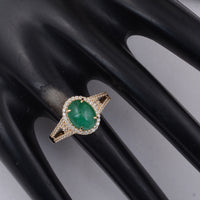 2.01 Ct Oval Emerald 9K Gold Ring