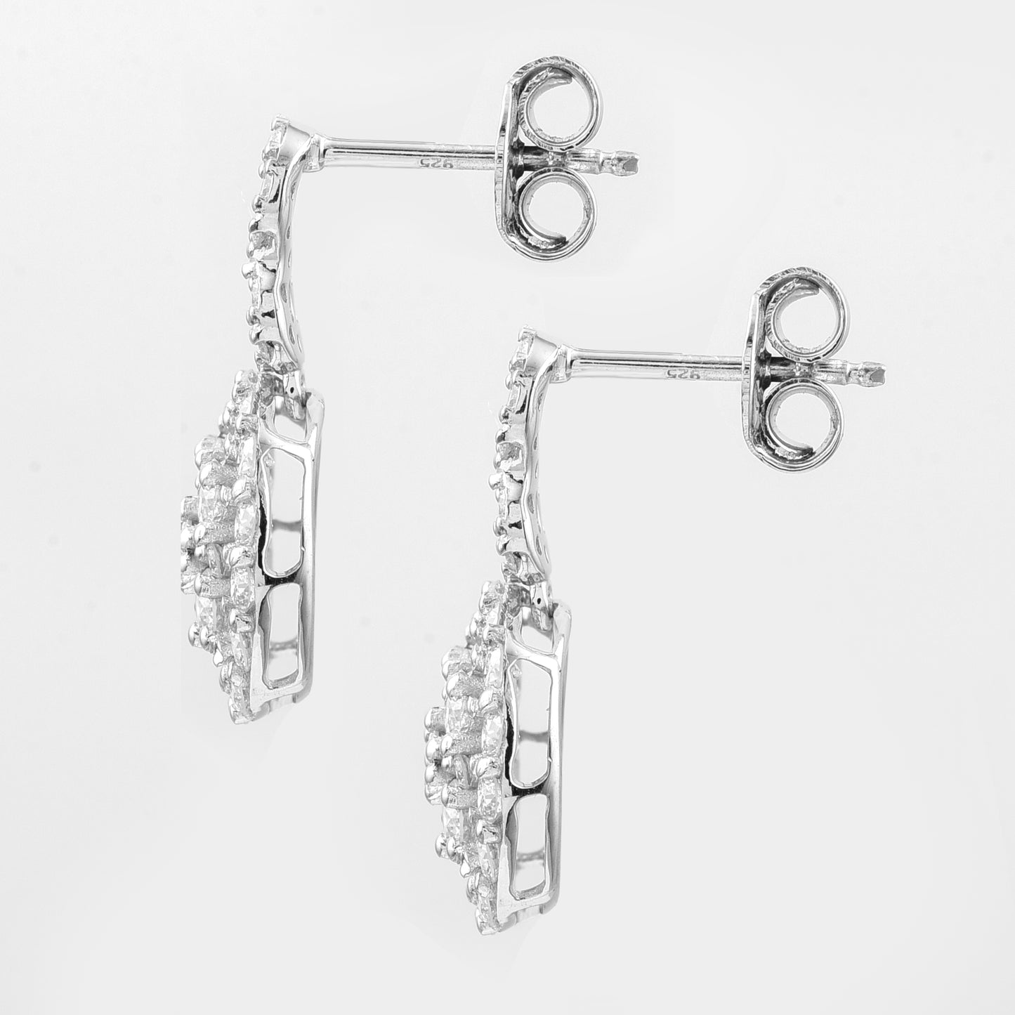 2.13 Ct Round Lab Grown Diamond 925 Silver Earrings