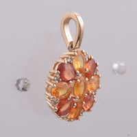 1.66 Ct Oval Natural Multi Coloured Sapphire 14K Gold Pendant