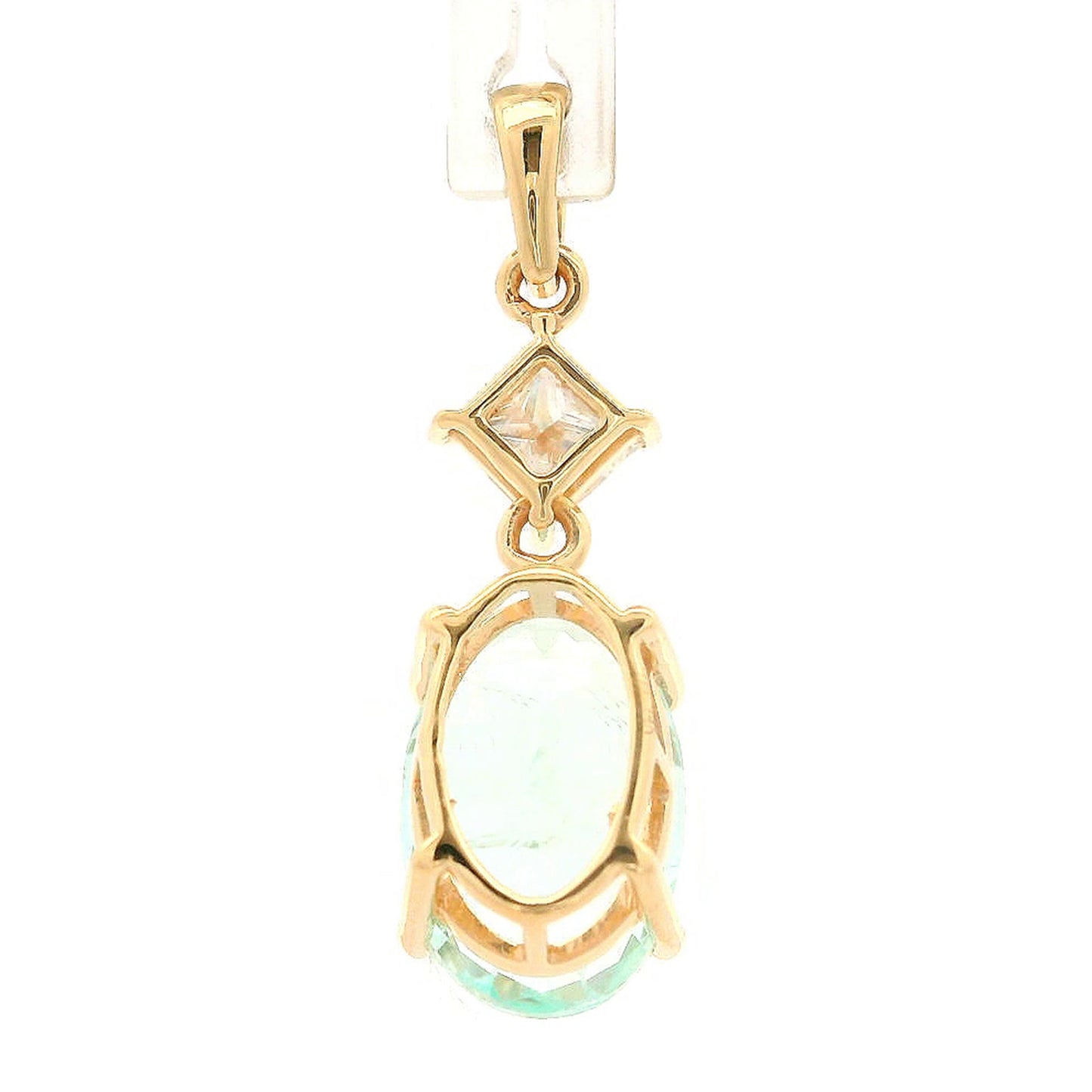 2.76 Ct Oval Emerald 14K Gold Pendant