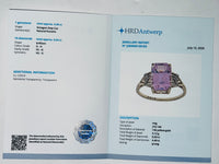 4.43 Ct Octagon Step Cut Natural Kunzite 14K Gold Ring