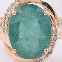 1.82 Ct Oval Natural Emerald 14K Gold Ring