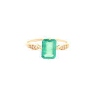 1.11 Ct Octagon Emerald 14K Gold Ring