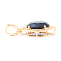 3.66 Ct Oval Natural Sapphire 14K Gold Pendant