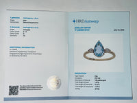 1.58 Ct Pear Natural Aquamarine 14K Gold Ring