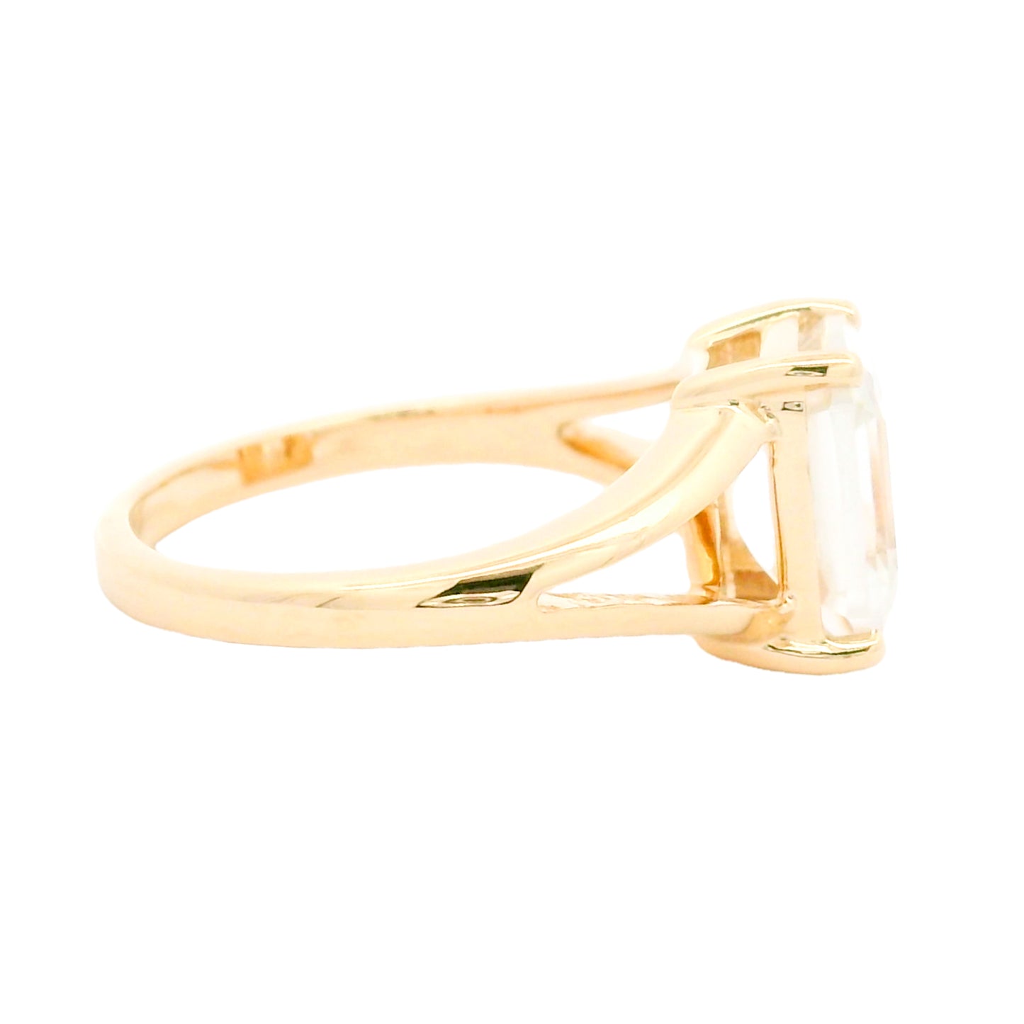 3.78 Ct Octagon Moissanite 14K Gold Ring