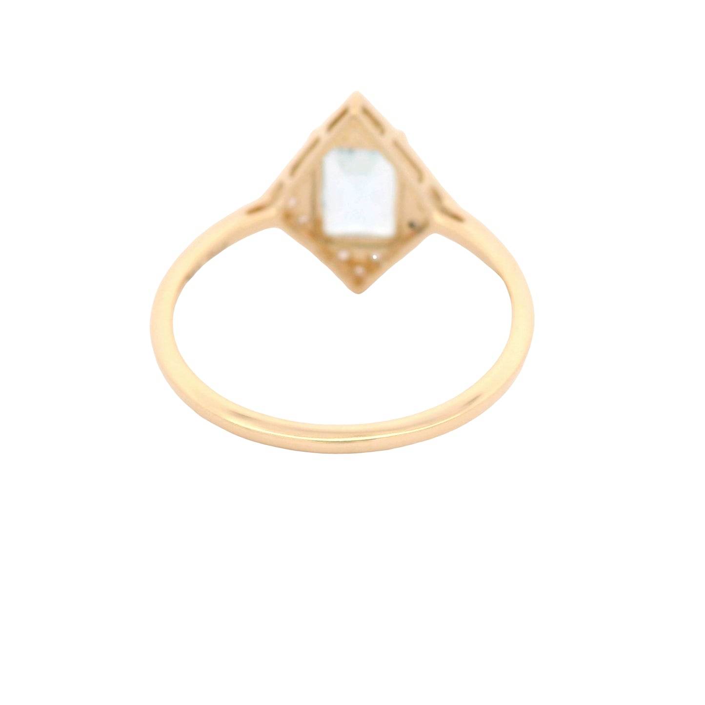 1.10 Ct Octagon Aquamarine 14K Gold Ring