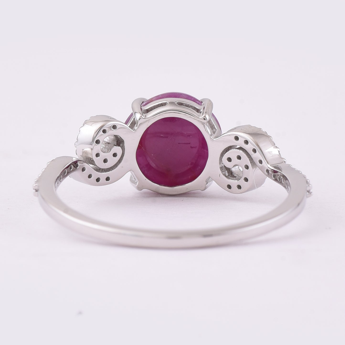 2.99 Ct Round Mixed Cut Natural Ruby 950 Platinum Ring