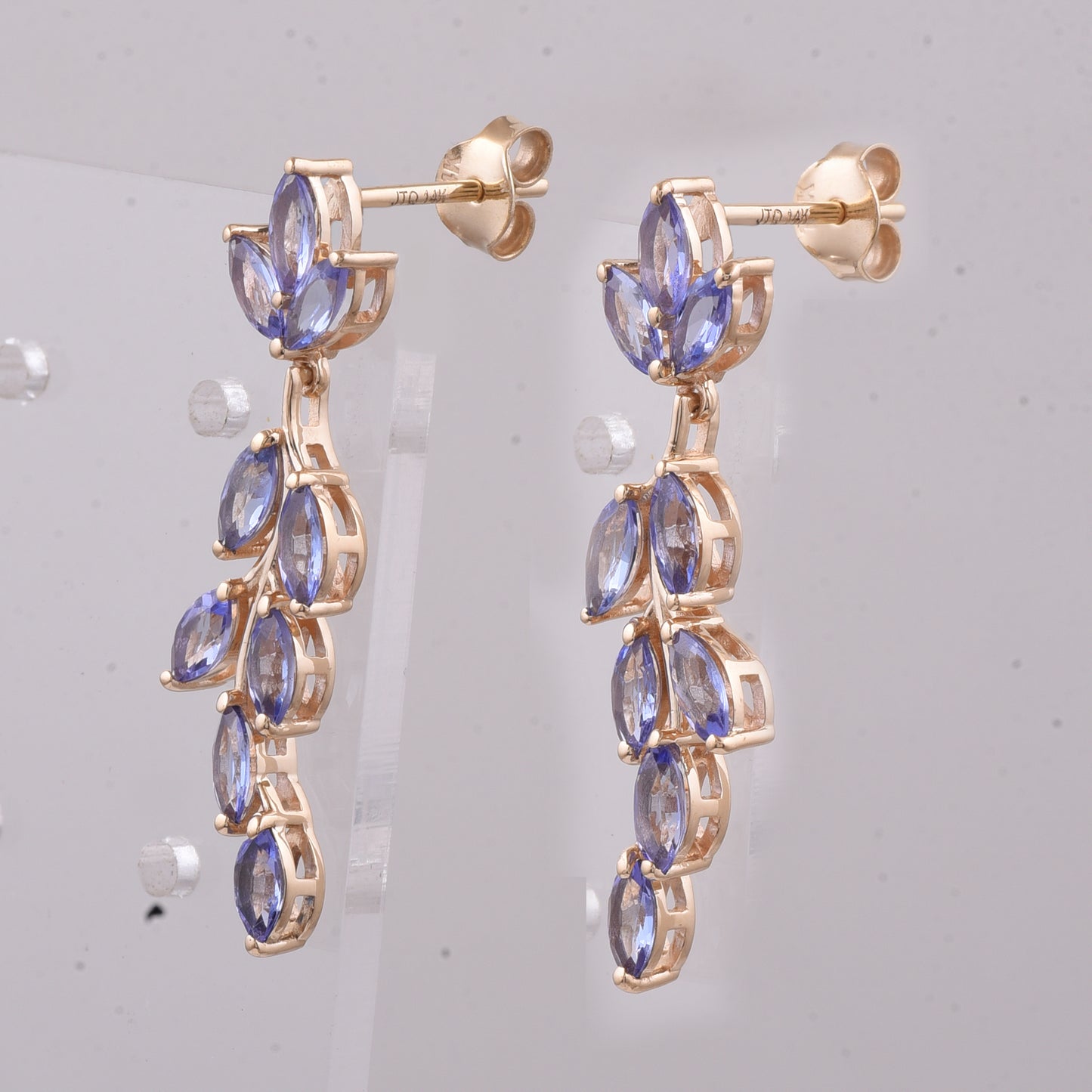 2.15 Ct Marquise Natural Tanzanite 14K Gold Earrings