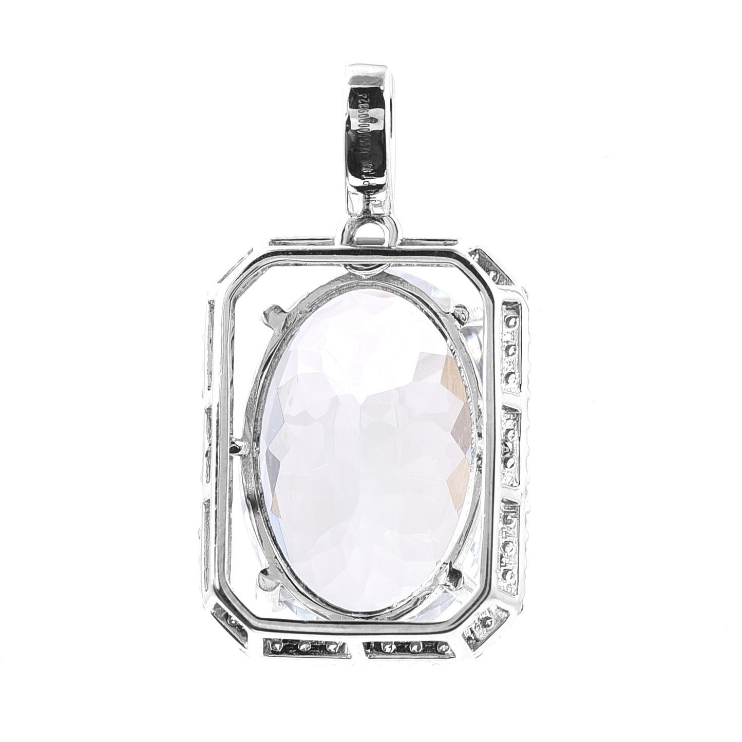 5.27 Ct Oval Mixed Cut Natural Aquamarine 950 Platinum Pendant