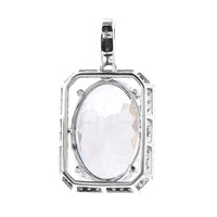 5.27 Ct Oval Mixed Cut Natural Aquamarine 950 Platinum Pendant