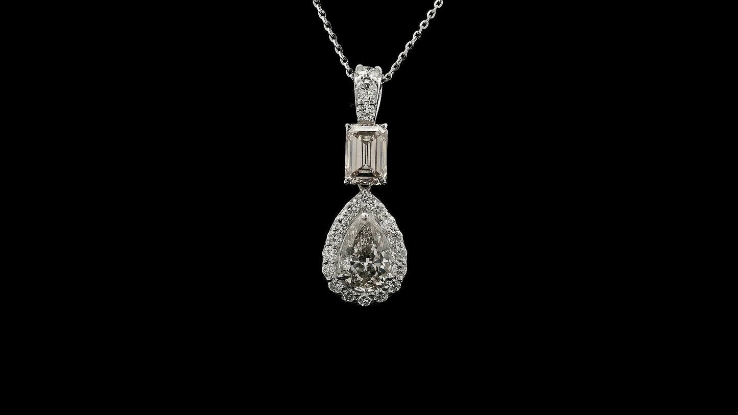 3.01 Carats Lab Grown Diamond 14K Gold Pendant
