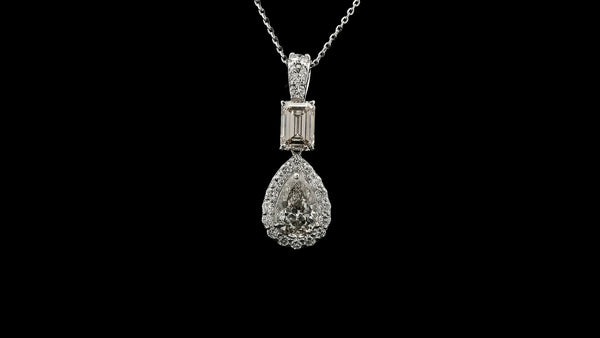 3.01 Carats Lab Grown Diamond 14K Gold Pendant