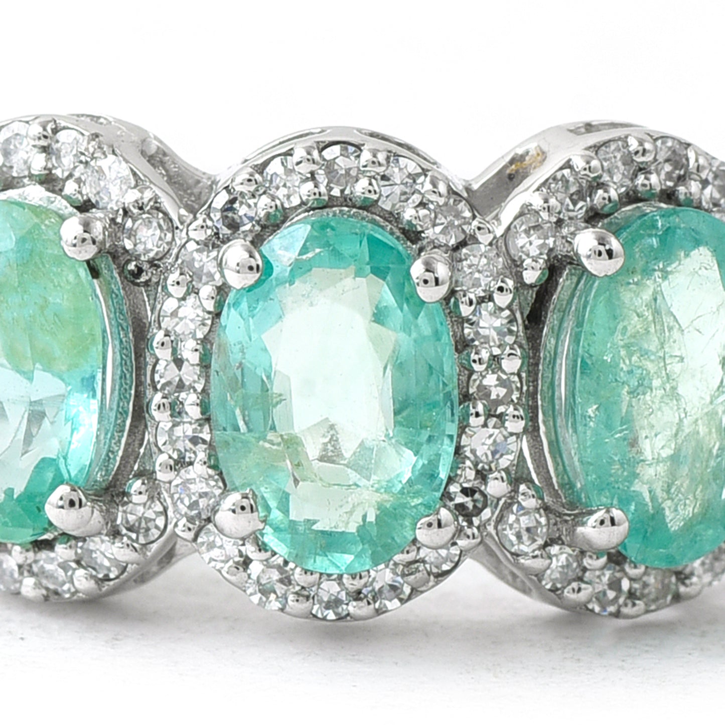 3.50 Ct Oval Mixed Cut Natural Emerald 950 Platinum Ring