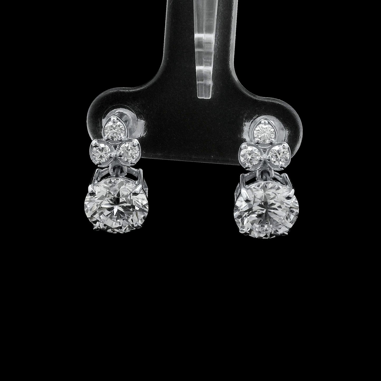 3.26 Ct Round Lab Grown Diamond 14K Gold Earrings