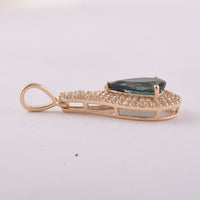 1.43 Ct Pear Tourmaline 9K Gold Pendant