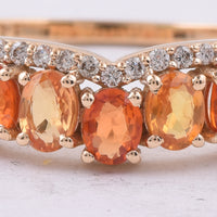 1.64 Ct Oval Natural Multi-Coloured Sapphire 14K Gold Ring