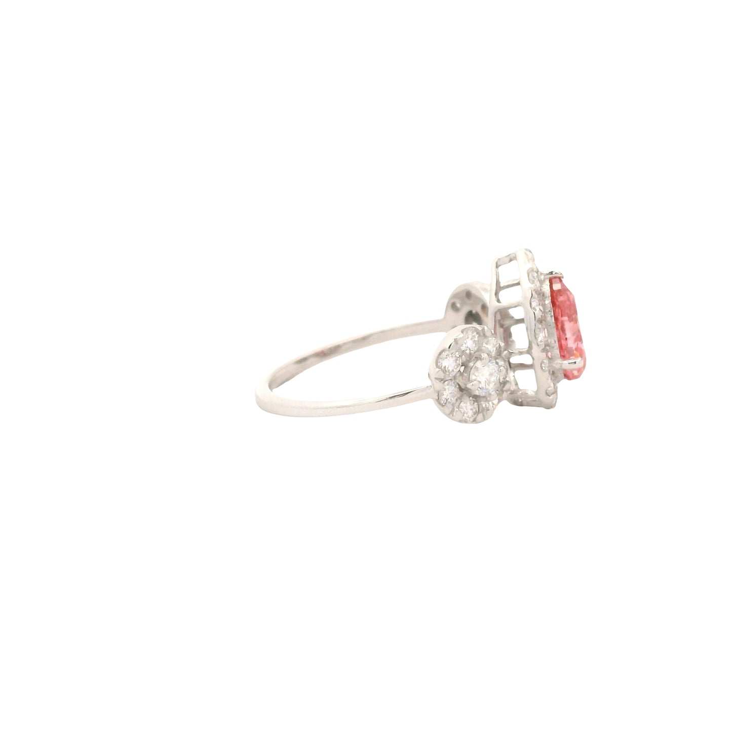 1.83 Carats Pink Lab Grown Diamond 14K Gold Ring