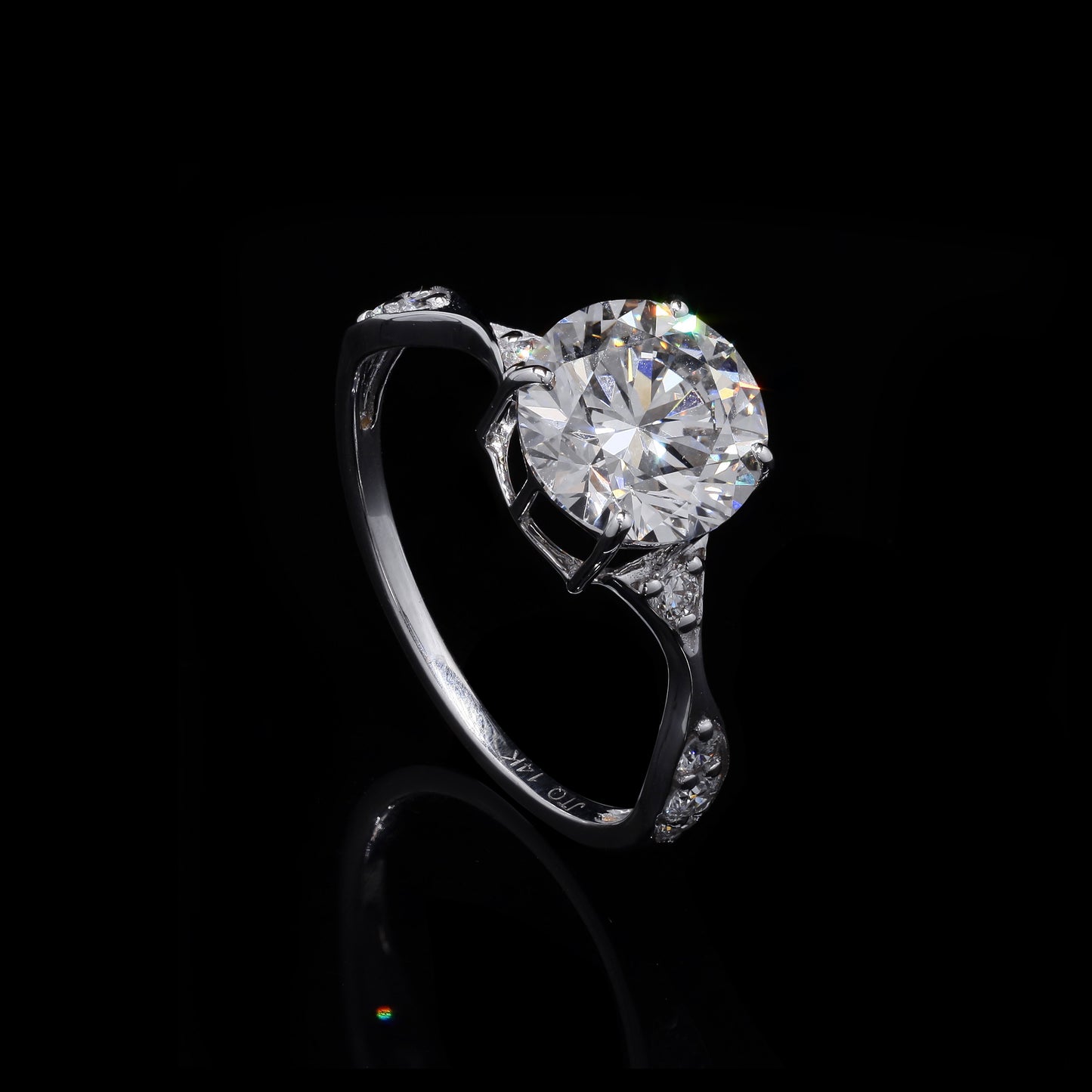 2.56 Carats Lab Grown Diamond 14K Gold Ring