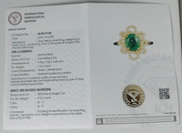 1.86 Ct Oval Mixed Cut Natural Beryl Emerald 14K Gold Ring