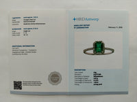 1.15 Ct Octagon Step Cut Natural Emerald 950 Platinum Ring