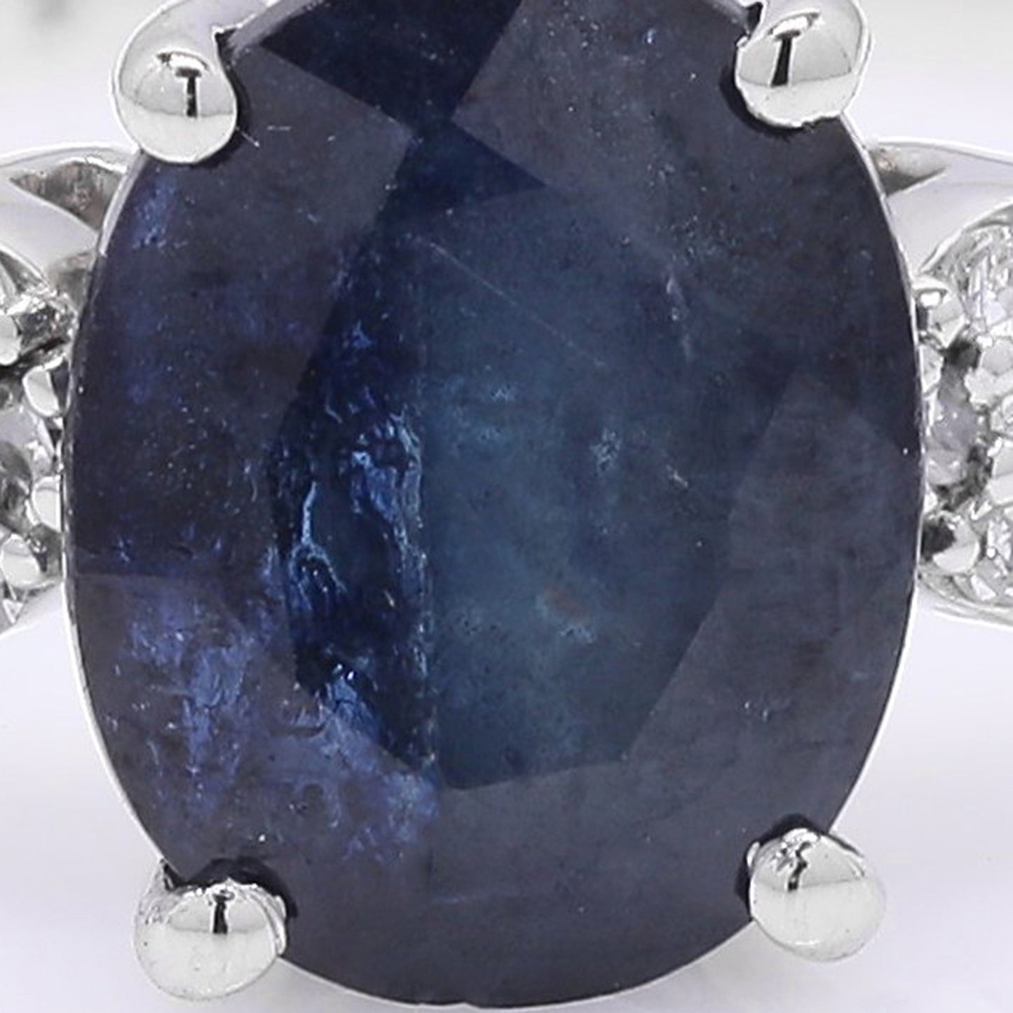 2.13 Ct Oval Cabochon Cut Natural Sapphire 950 Platinum Ring