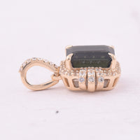 2.07 Ct Octagon Tourmaline 9K Gold Pendant