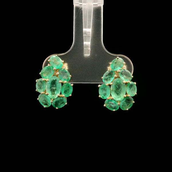 2.99 Ct Oval Emerald 14K Gold Earrings