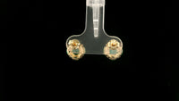 1.57 Ct Round Emerald 14K Gold Earrings