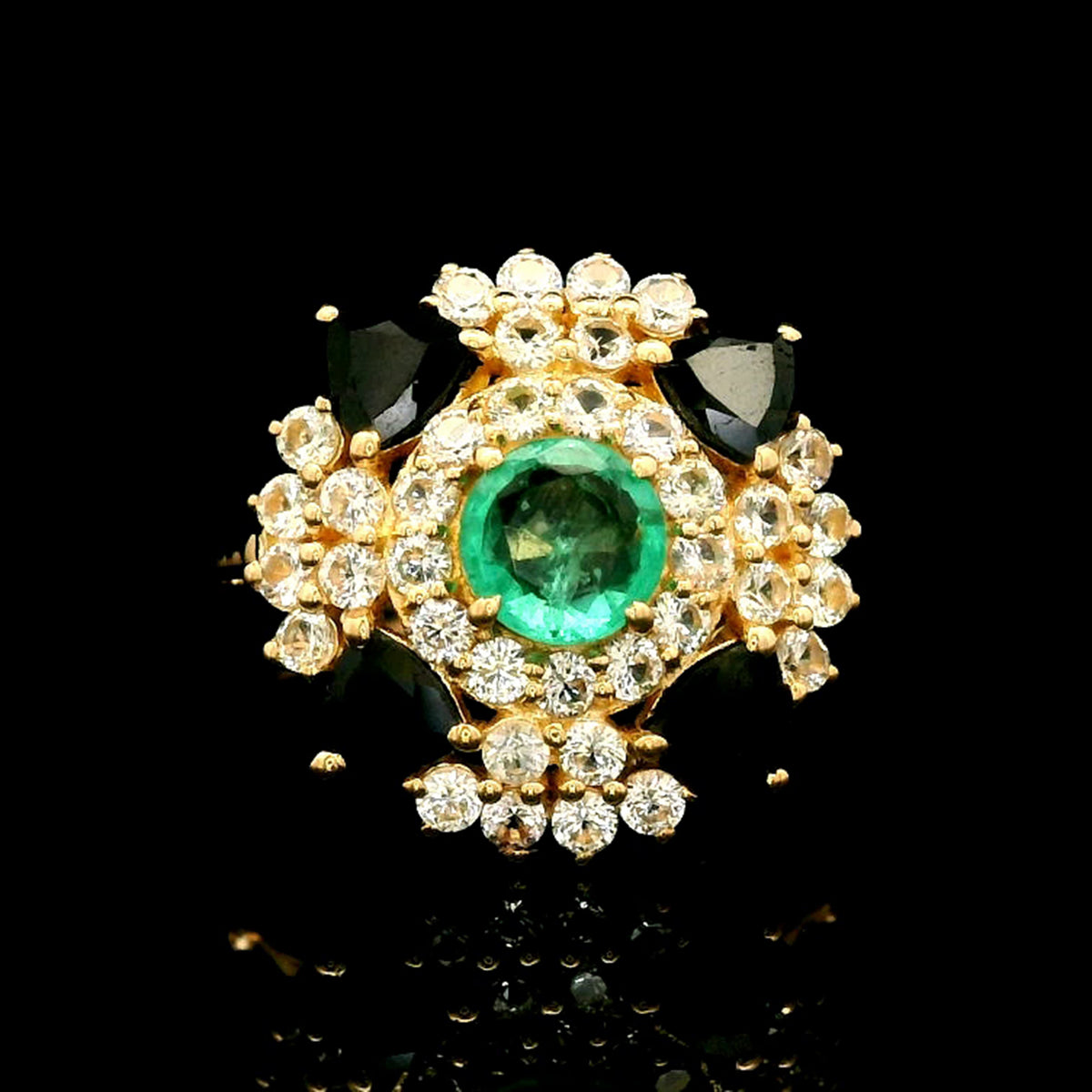 1.71 Ct Round Emerald 14K Gold Ring