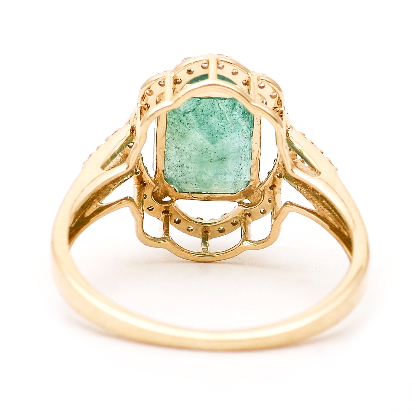 2.38 Ct Octagon Natural Emerald 14K Gold Ring