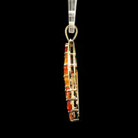 3.29 Ct Oval Multi Sapphire 14K Gold Pendant