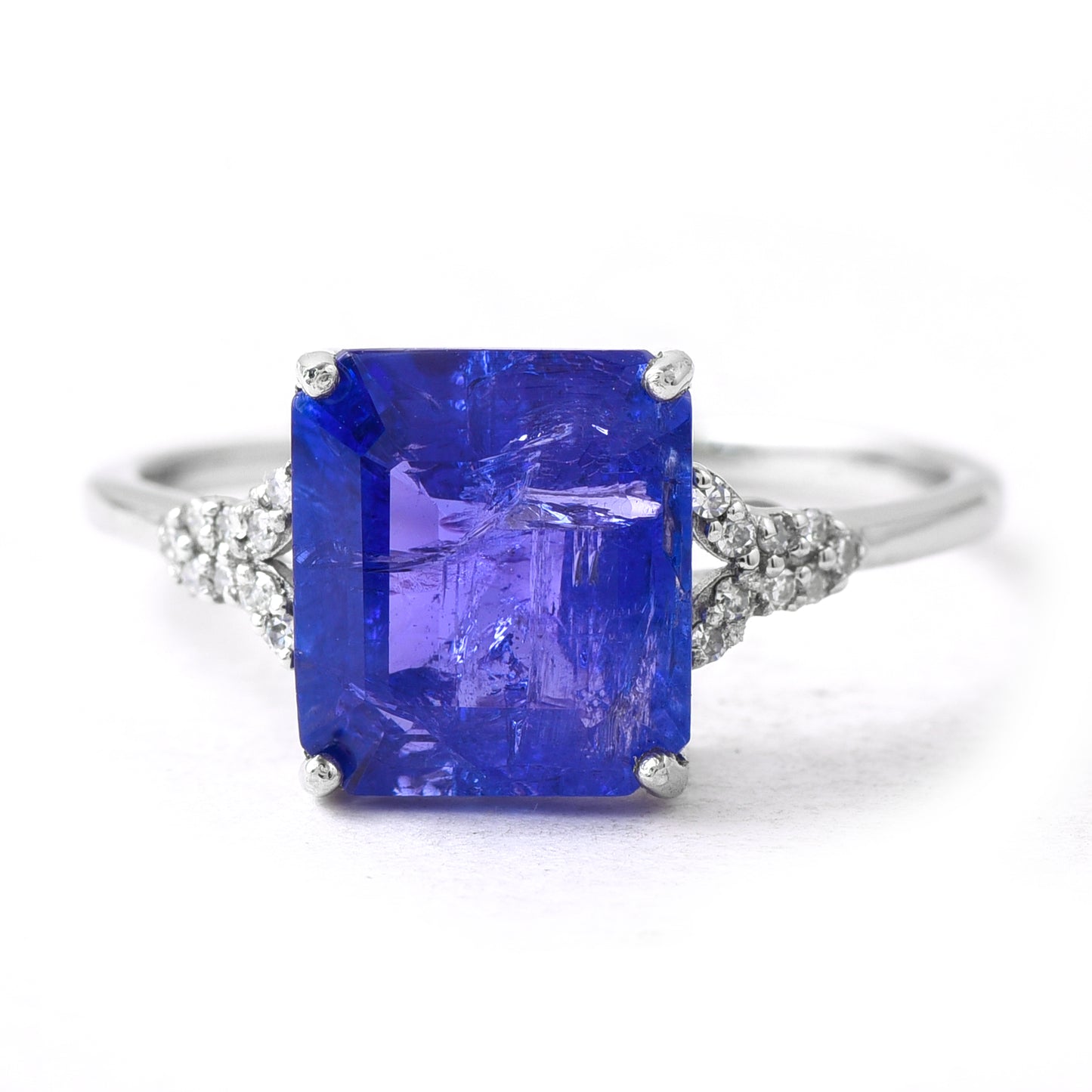 3.20 Ct Octagon Tanzanite 950 Platinum Ring