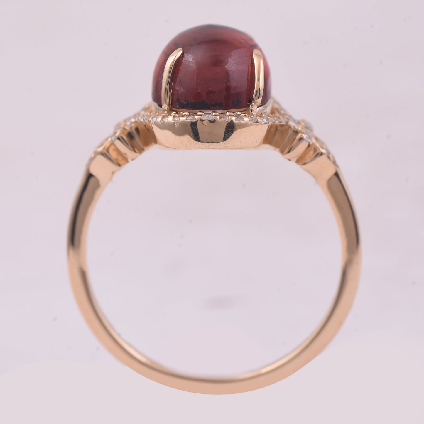 3.60 Ct Oval Cabochon Cut Natural Tourmaline 14K Gold Ring