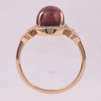 3.60 Ct Oval Cabochon Cut Natural Tourmaline 14K Gold Ring