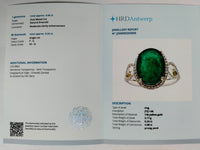 4.90 Ct Oval Mixed Cut Natural Emerald 14K Gold Ring