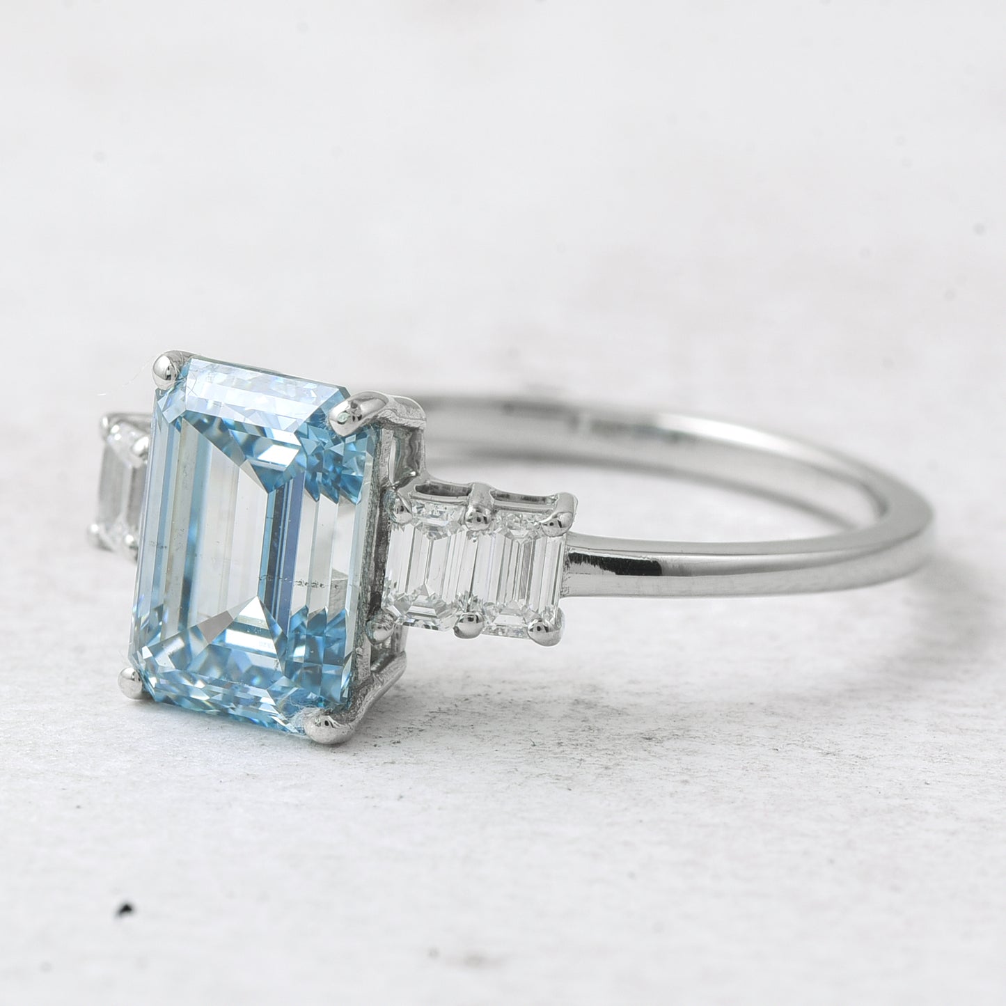 2.41 Ct Octagon Lab Grown Diamond 950 Platinum Ring