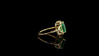 3.13 Ct Octagon Natural Emerald 14K Gold Ring