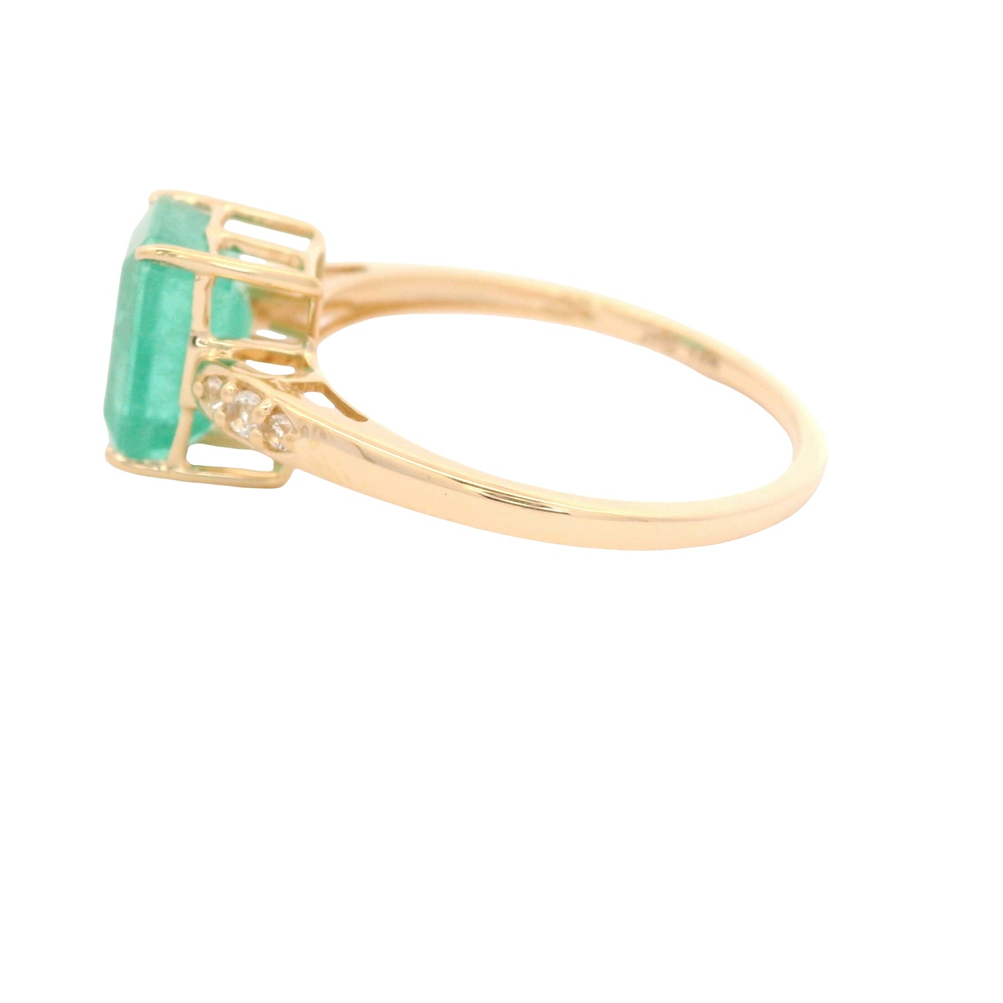 2.07 Ct Octagon Emerald 14K Gold Ring