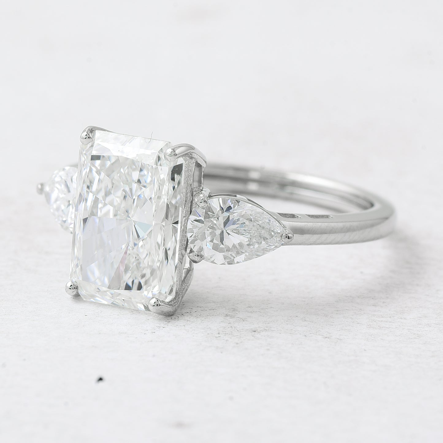 3.64 Ct Radiant Lab Grown Diamond 950 Platinum Ring