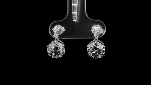 3.28 Carats Lab Grown Diamond 14K Gold Earrings