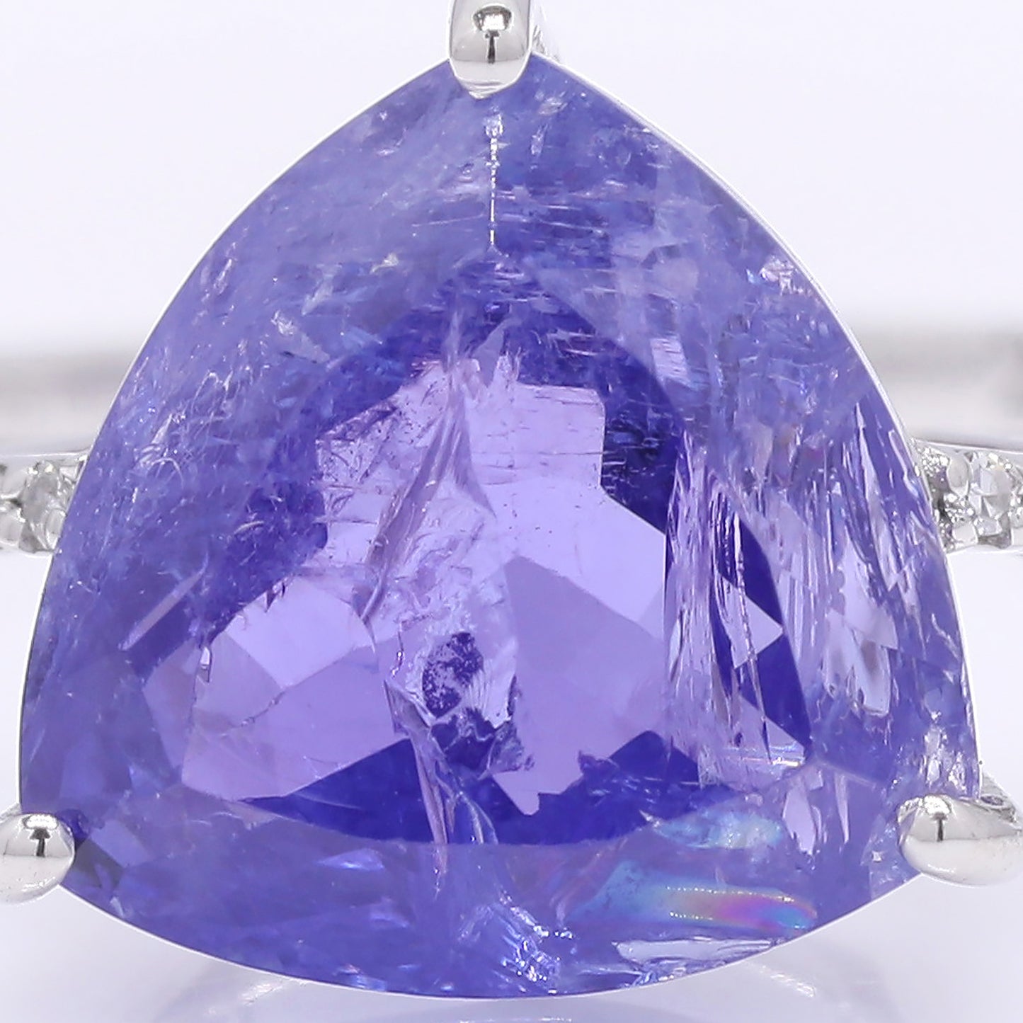 5.36 Ct Triangle Mixed Cut Natural Tanzanite 950 Platinum Ring