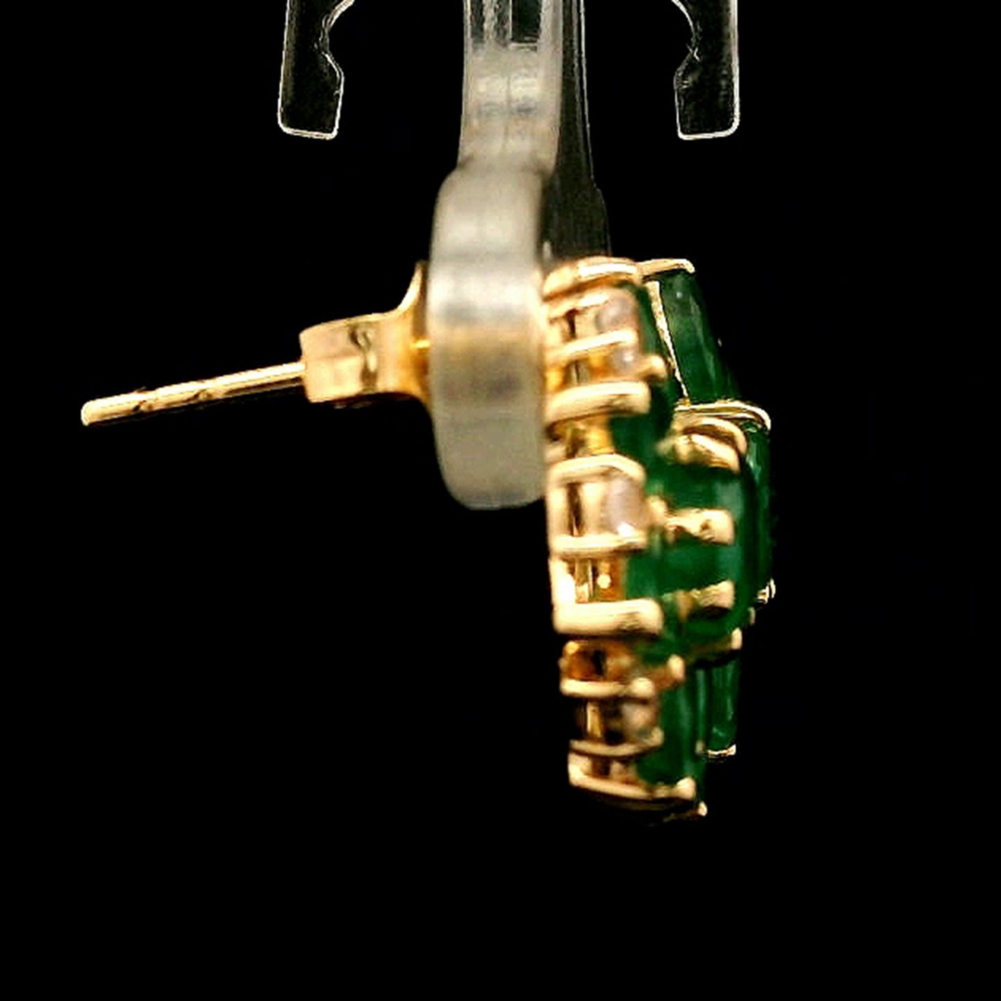 2.54 Ct Round Emerald 14K Gold Earrings