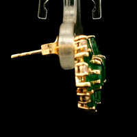 2.54 Ct Round Emerald 14K Gold Earrings